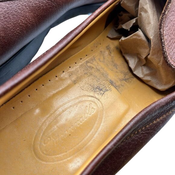 Faconnable Loafers Mens Size 12 Tan Brown Leather Square Toe Slip On Driver Shoe main image 9